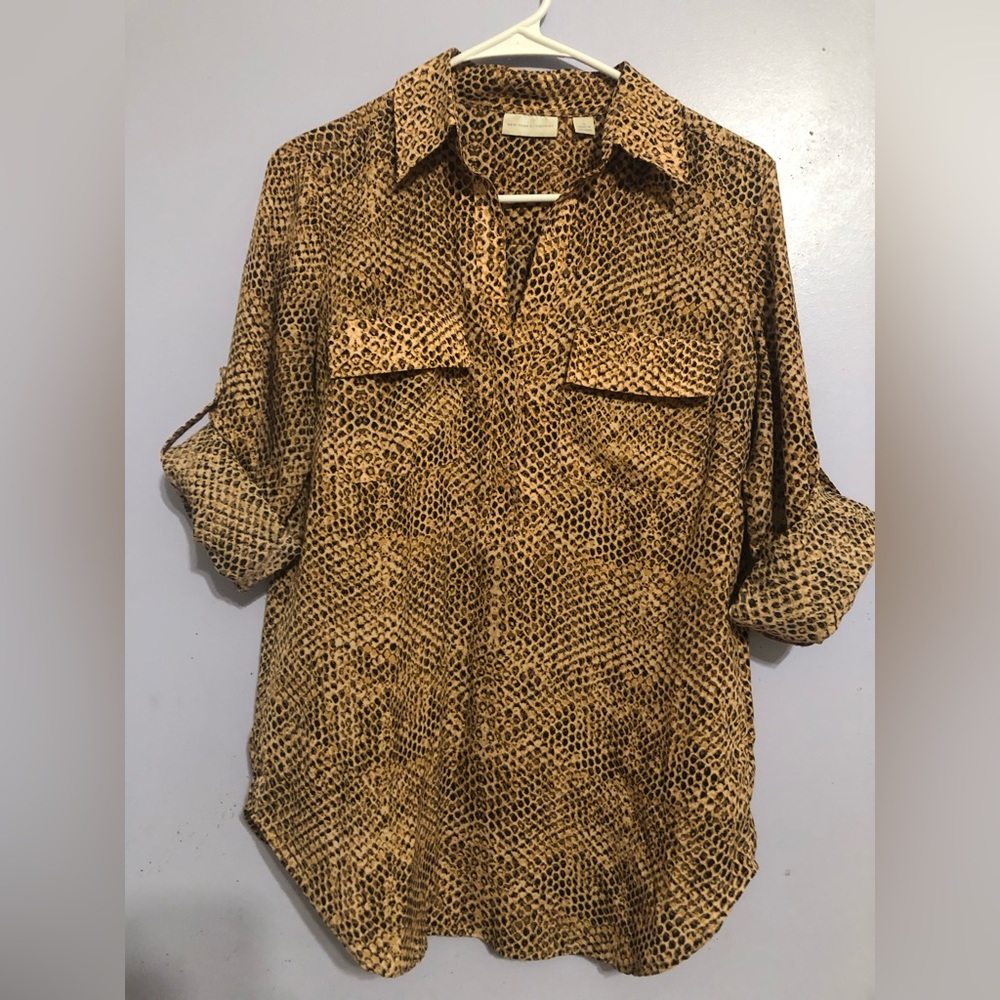 New York and Company women’s snakeskin print blouse.